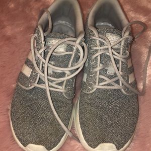 Grey adidas tennis shoes